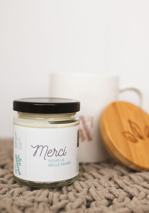 PROMO Chandelle de soya - Merci + TASSE GRATUITE